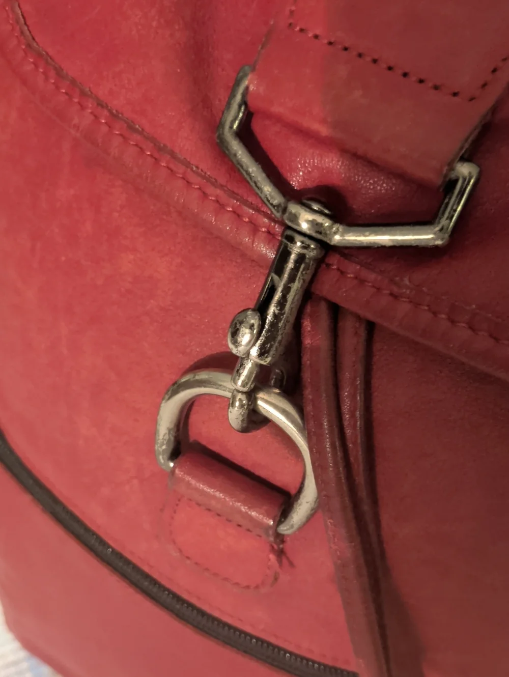 Coach Red Leather & Black Canvas Backpack - Stylish Everyday Bag